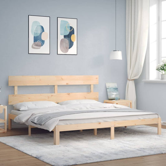 Bed Frame without Mattress Super King Size Solid Wood Pine