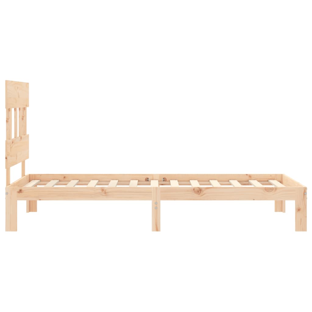 Bed Frame with Headboard Single Solid Wood