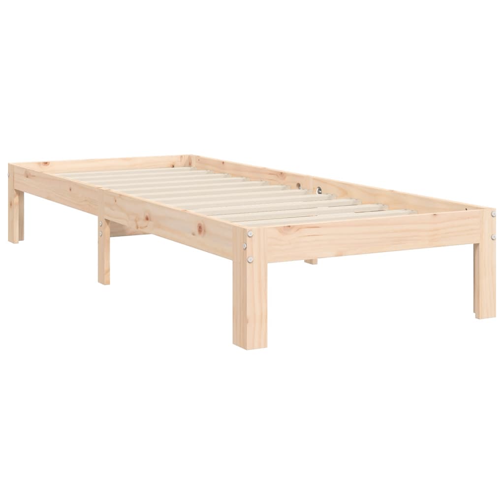 Bed Frame with Headboard Single Solid Wood