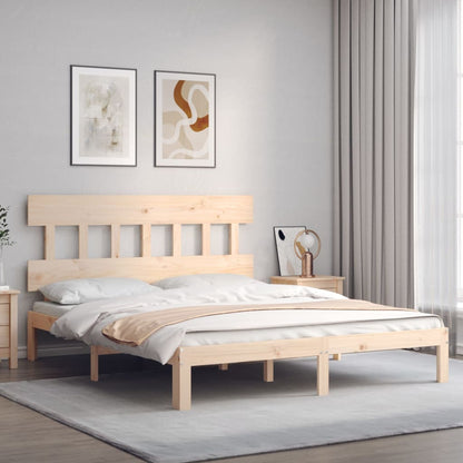 Bed Frame without Mattress King Size Solid Wood Pine