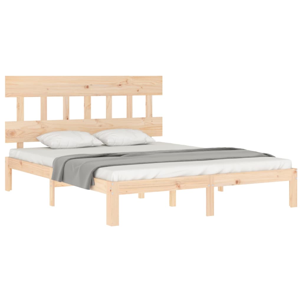 Bed Frame without Mattress King Size Solid Wood Pine