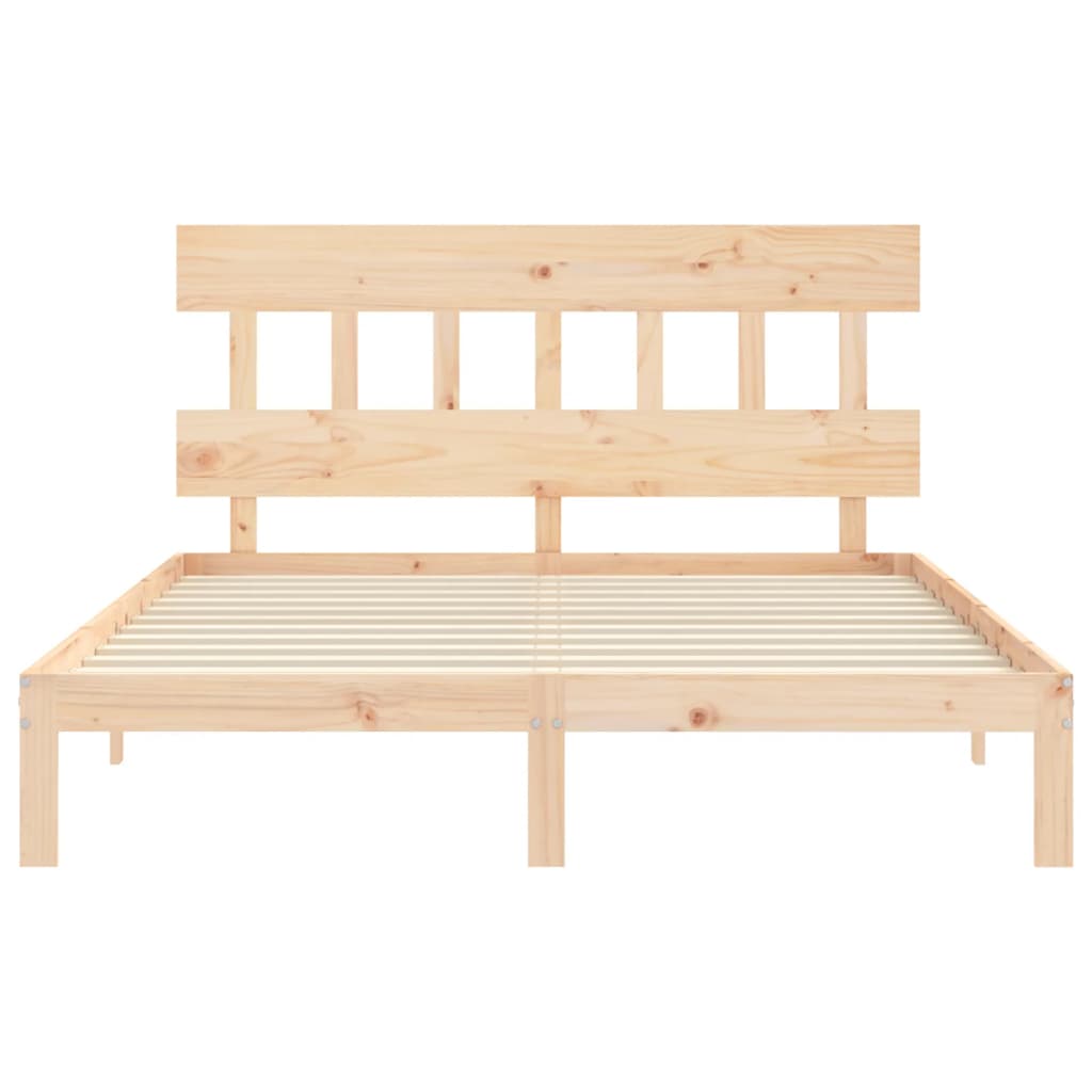 Bed Frame without Mattress King Size Solid Wood Pine