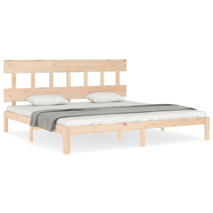 Bed Frame with Headboard Super King Size Solid Wood