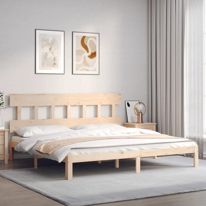 Bed Frame with Headboard Super King Size Solid Wood