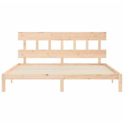 Bed Frame with Headboard Super King Size Solid Wood