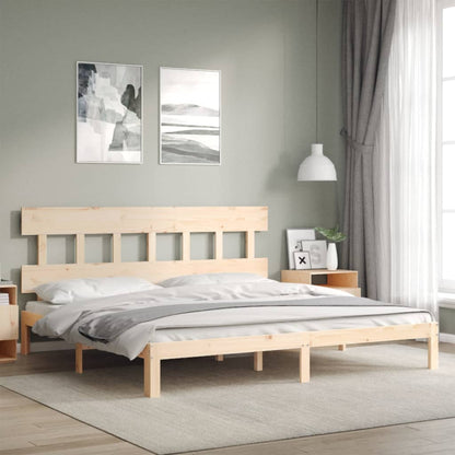 Bed Frame with Headboard Super King Size Solid Wood