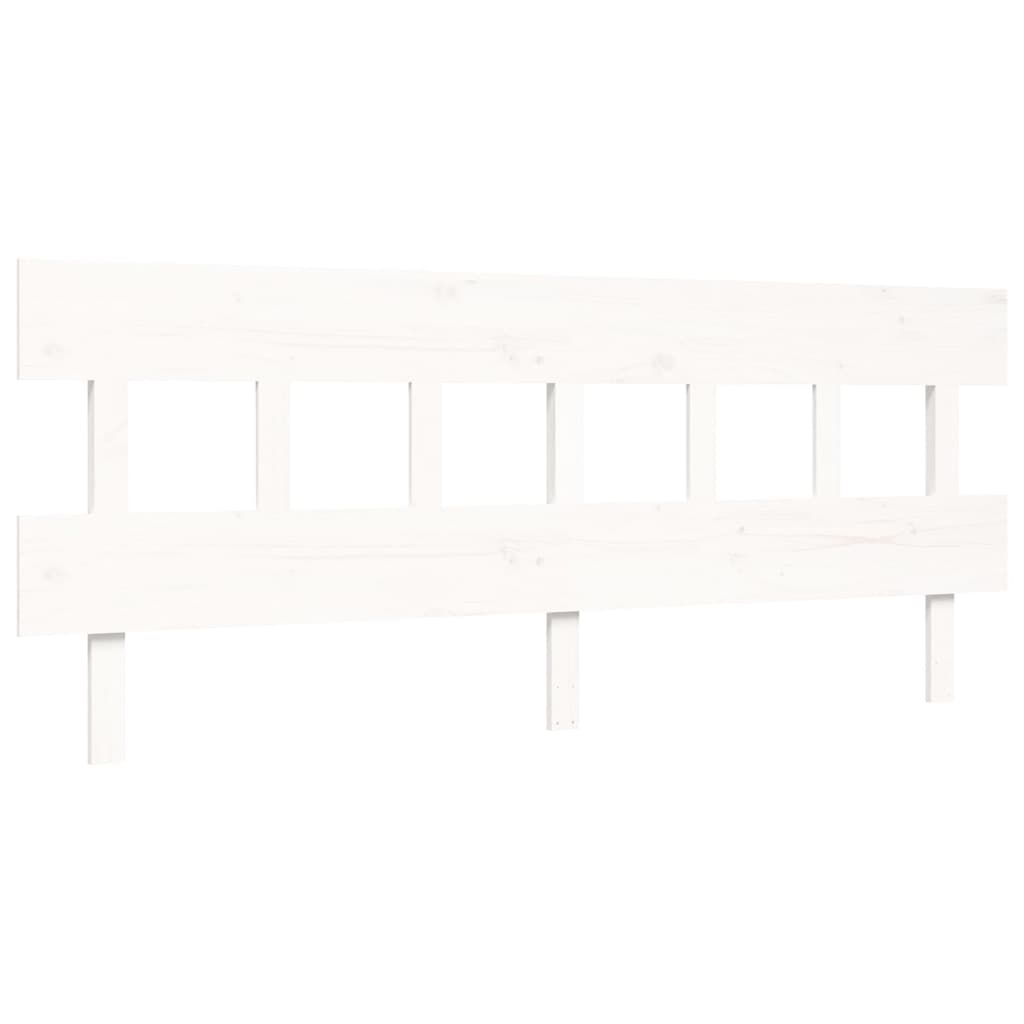 Bed Frame without Mattress White Super King Size Solid Wood Pine