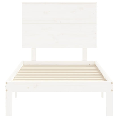 Bed Frame without Mattress White Small Single Solid Wood Pine