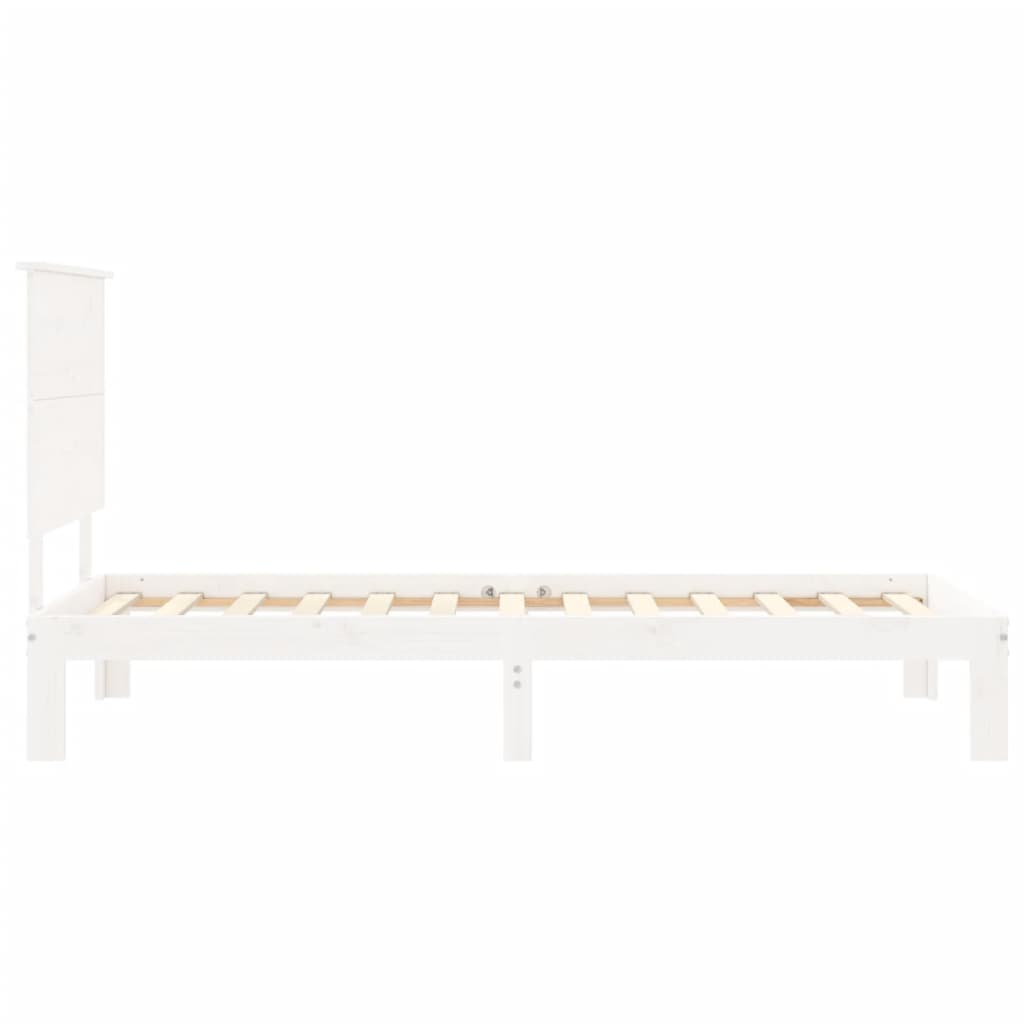 Bed Frame without Mattress White Small Single Solid Wood Pine