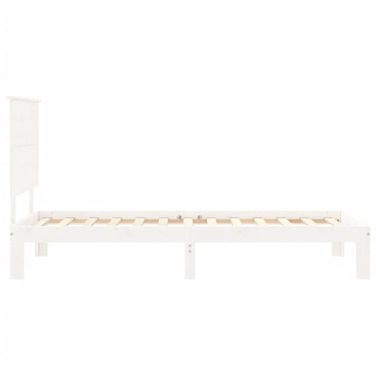 Bed Frame without Mattress White Small Single Solid Wood Pine