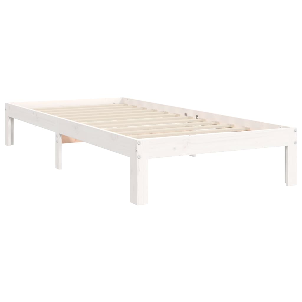 Bed Frame without Mattress White Small Single Solid Wood Pine