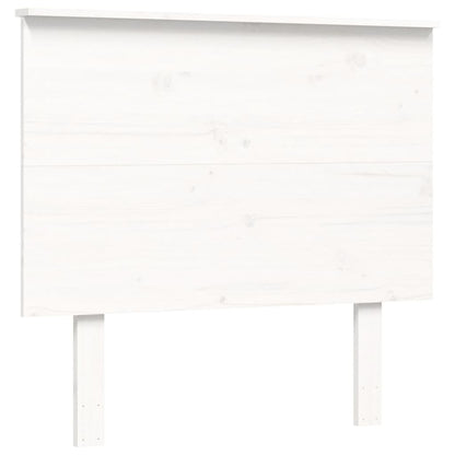 Bed Frame with Headboard White Single Solid Wood