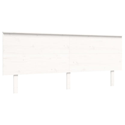 Bed Frame with Headboard White Super King Size Solid Wood