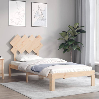 Bed Frame with Headboard Single Solid Wood