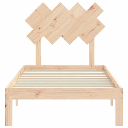 Bed Frame with Headboard Single Solid Wood