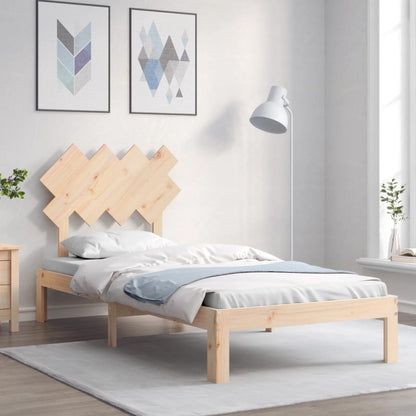 Bed Frame with Headboard Single Solid Wood