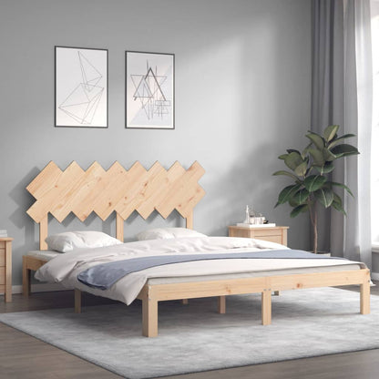 Bed Frame with Headboard 160x200 cm Solid Wood