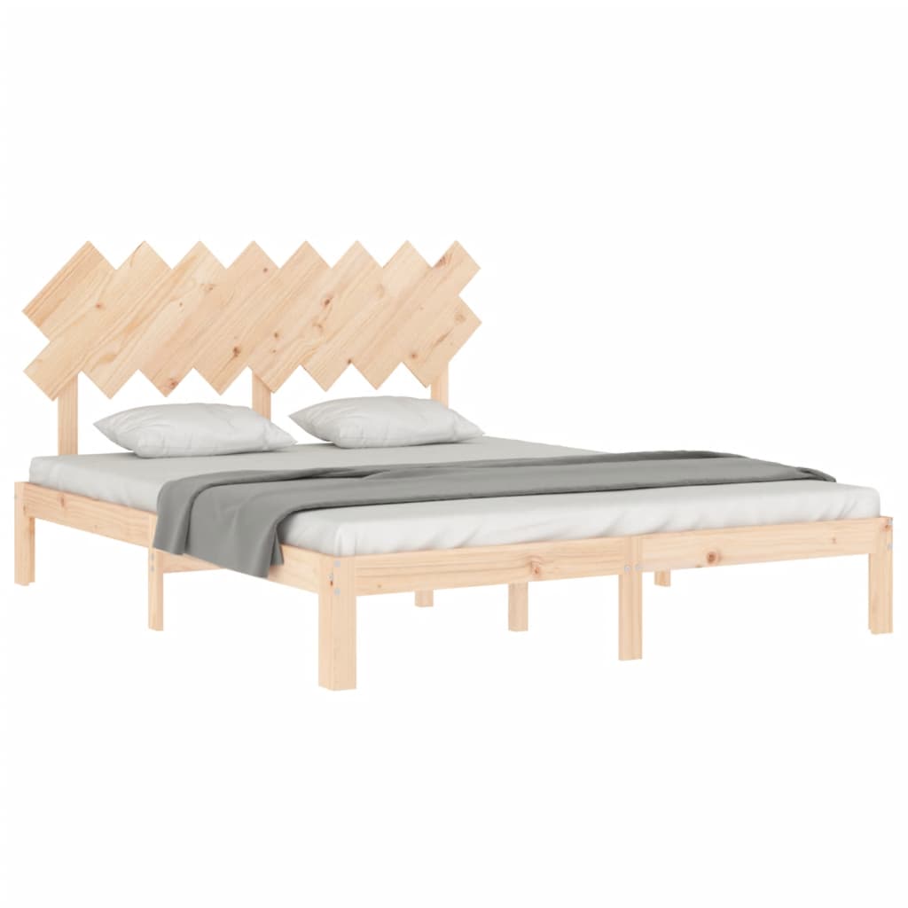 Bed Frame with Headboard 160x200 cm Solid Wood