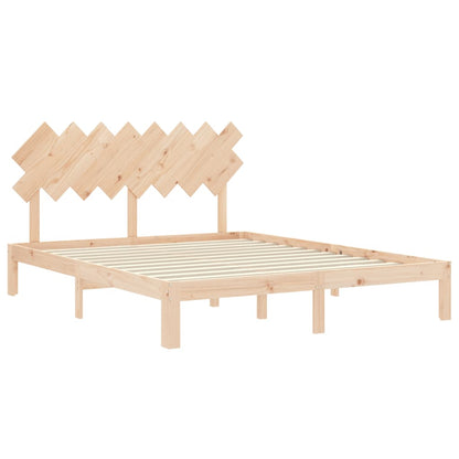 Bed Frame with Headboard 160x200 cm Solid Wood