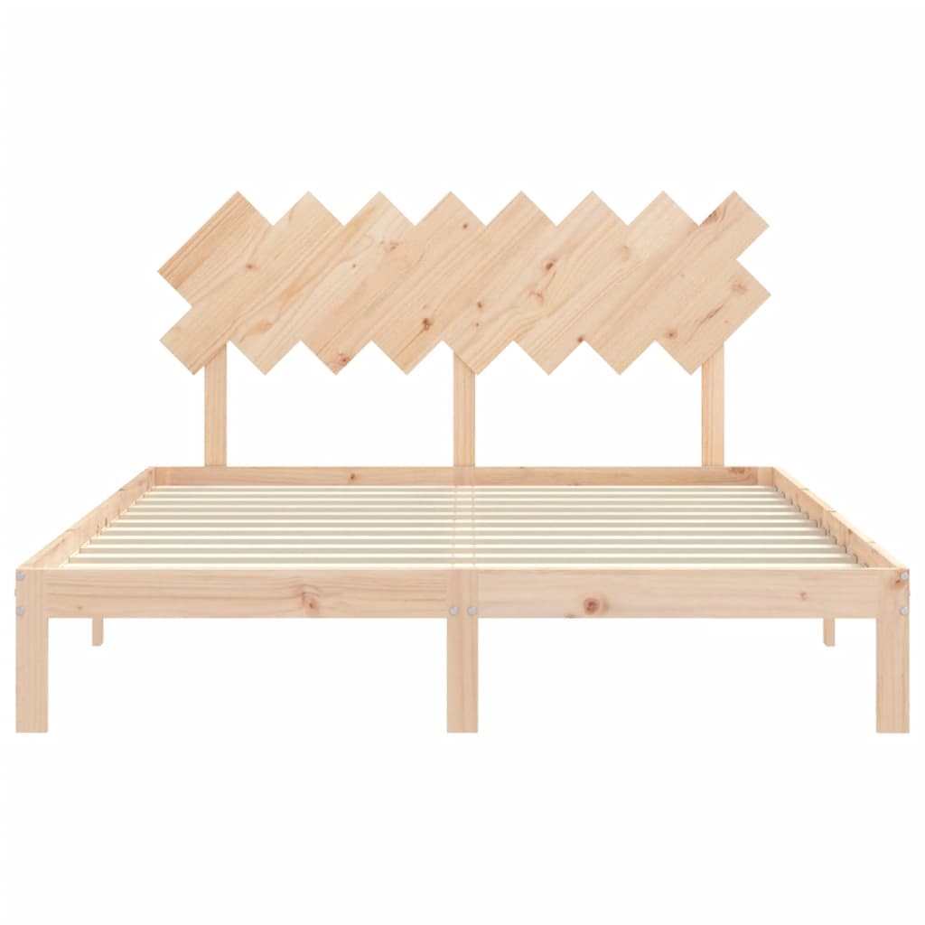 Bed Frame with Headboard 160x200 cm Solid Wood