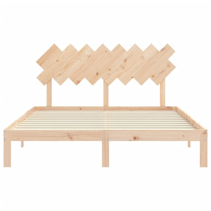 Bed Frame with Headboard 160x200 cm Solid Wood