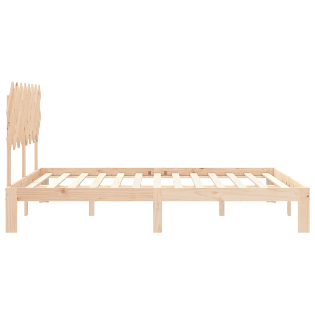 Bed Frame with Headboard 160x200 cm Solid Wood