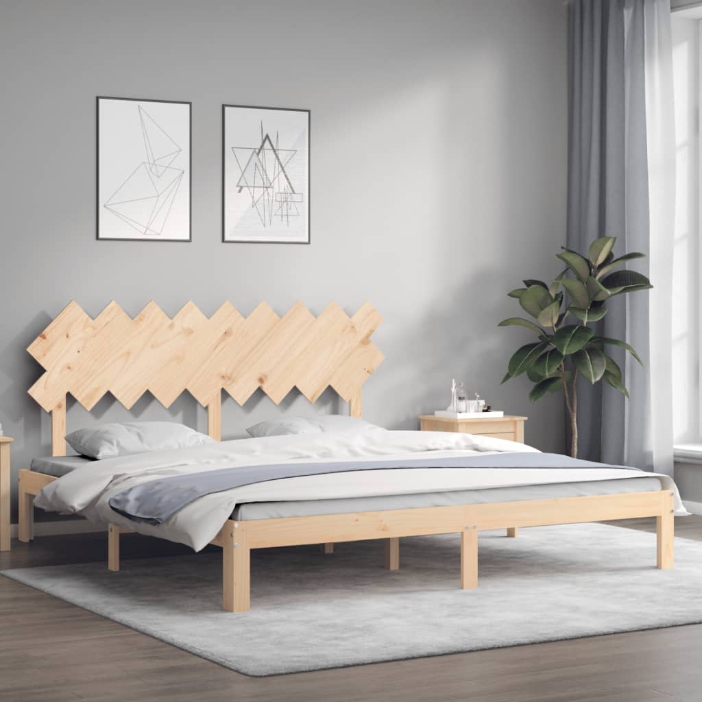 Bed Frame without Mattress Super King Size Solid Wood Pine