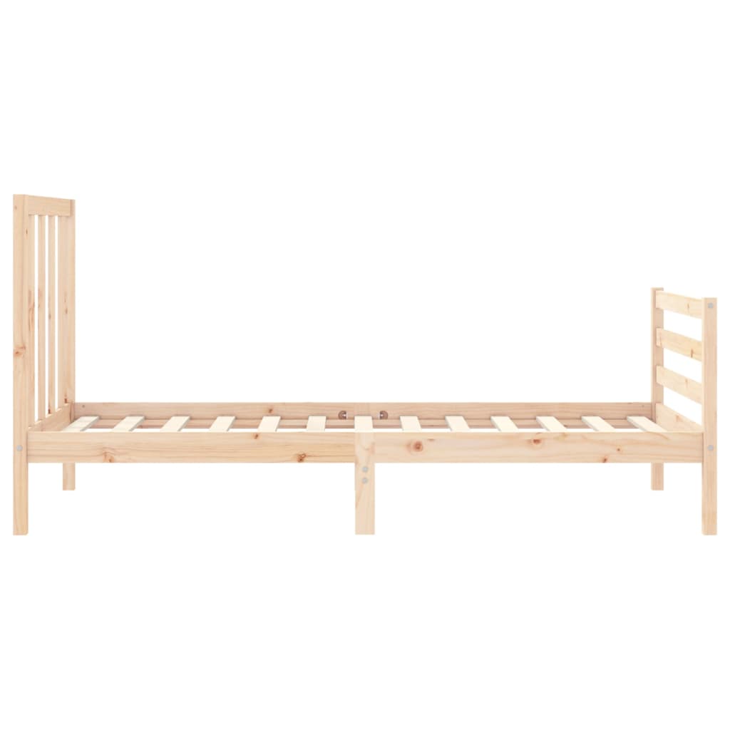 Bed Frame with Headboard Single Solid Wood