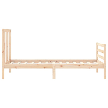 Bed Frame with Headboard Single Solid Wood