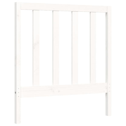 Bed Frame with Headboard White Single Solid Wood