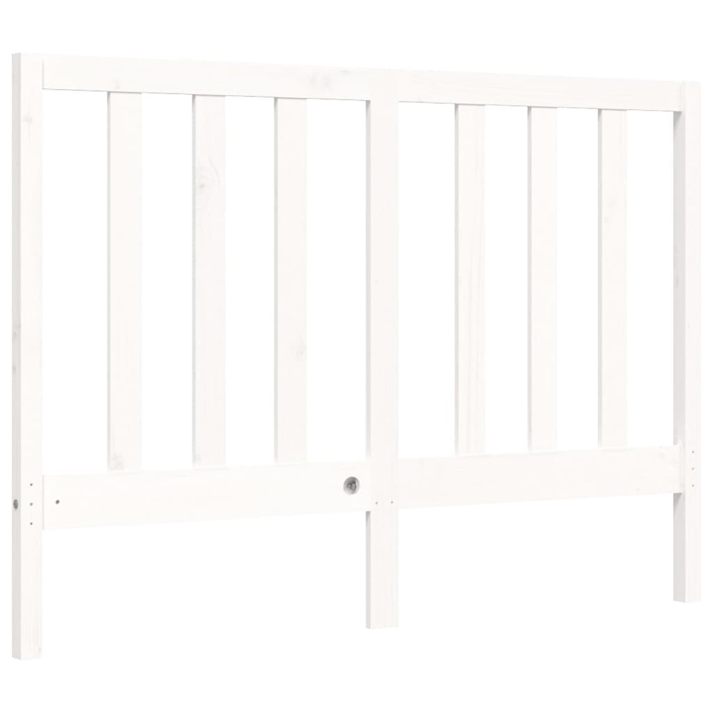 Bed Frame with Headboard White Small Double Solid Wood