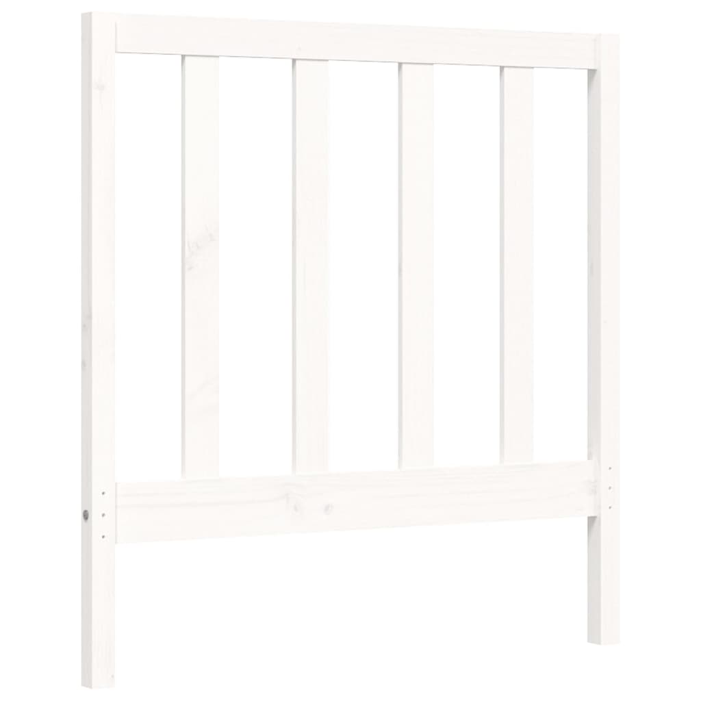 Bed Frame with Headboard White 90x200 cm Solid Wood