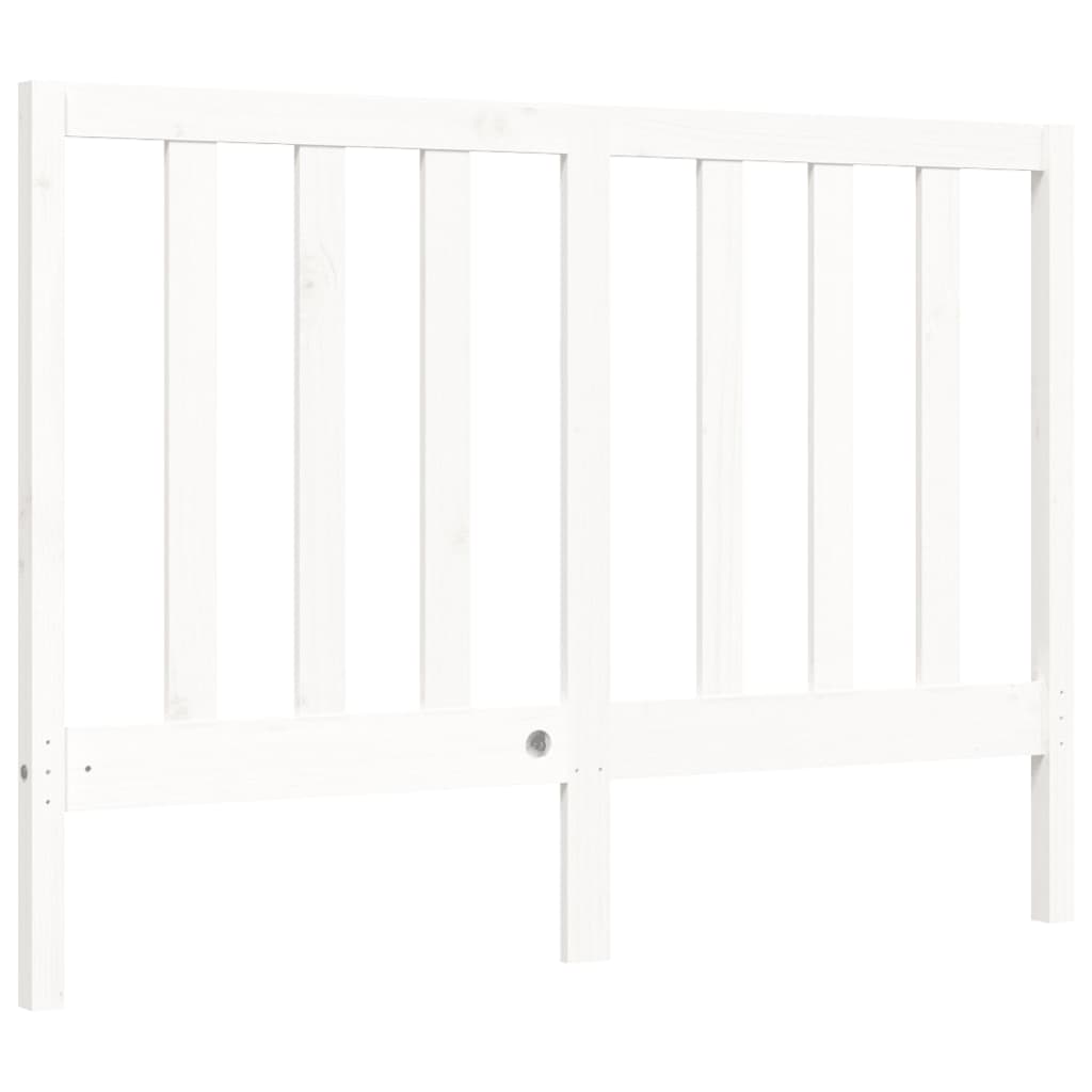 Bed Frame with Headboard White 140x200 cm Solid Wood