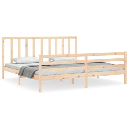 Bed Frame without Mattress Super King Size Solid Wood Pine