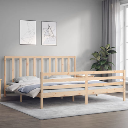 Bed Frame without Mattress Super King Size Solid Wood Pine