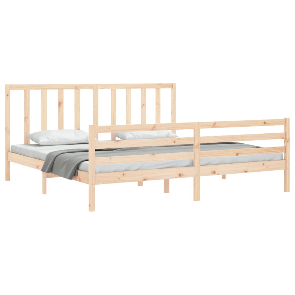 Bed Frame without Mattress Super King Size Solid Wood Pine