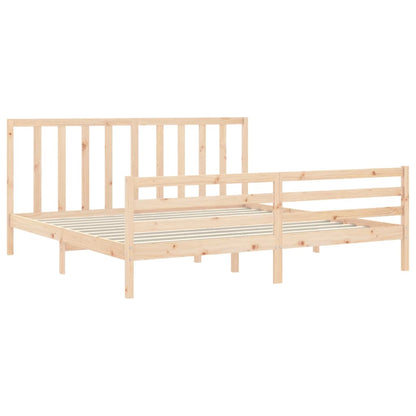 Bed Frame without Mattress Super King Size Solid Wood Pine