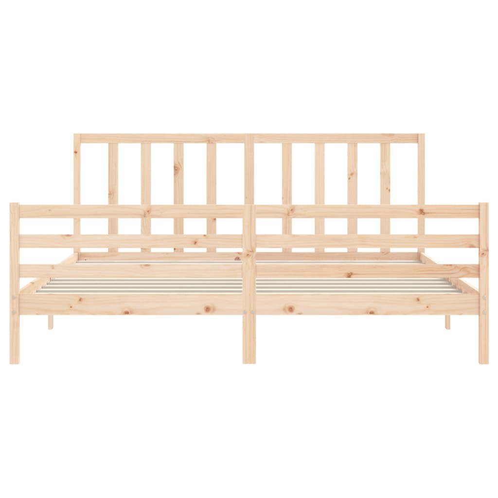 Bed Frame without Mattress Super King Size Solid Wood Pine