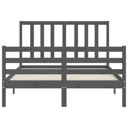 Bed Frame without Mattress Grey 140x190 cm Solid Wood Pine