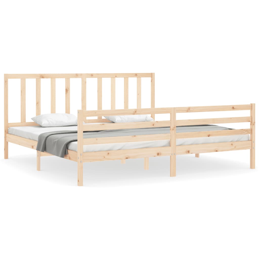 Bed Frame without Mattress 200x200 cm Solid Wood Pine