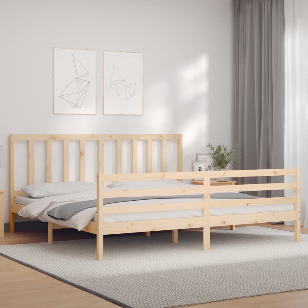 Bed Frame without Mattress 200x200 cm Solid Wood Pine