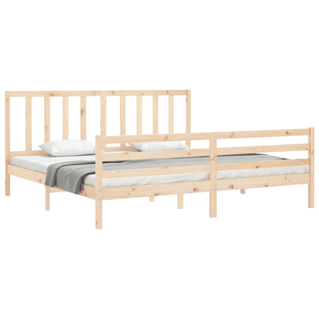 Bed Frame without Mattress 200x200 cm Solid Wood Pine