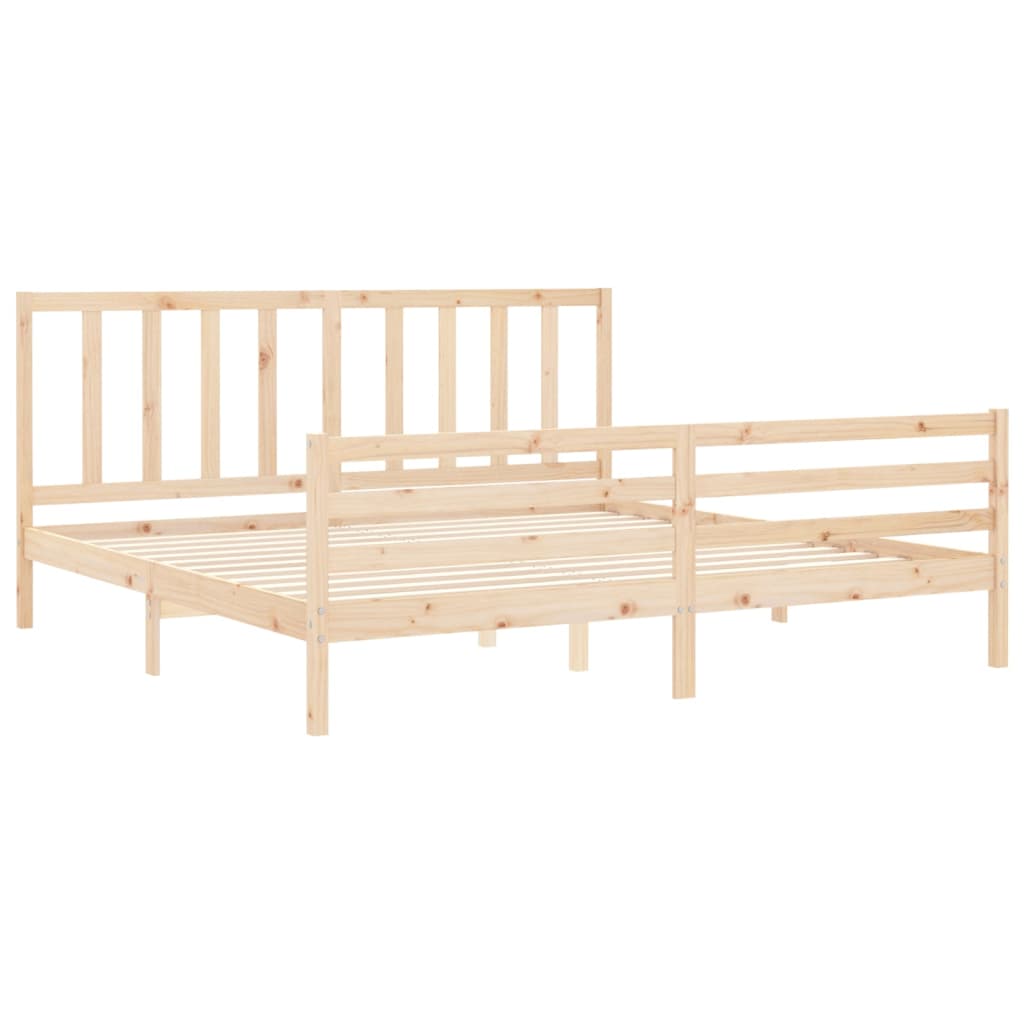 Bed Frame without Mattress 200x200 cm Solid Wood Pine