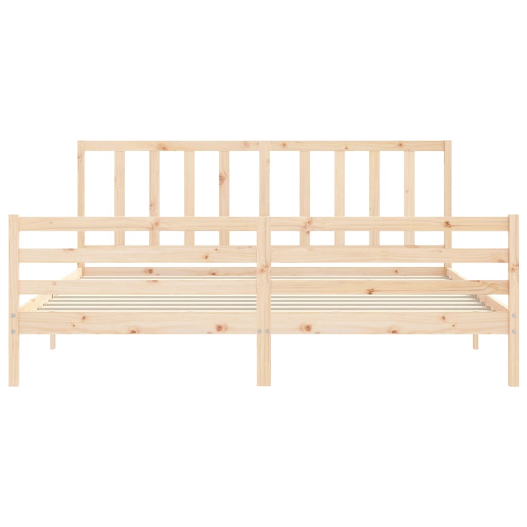 Bed Frame without Mattress 200x200 cm Solid Wood Pine