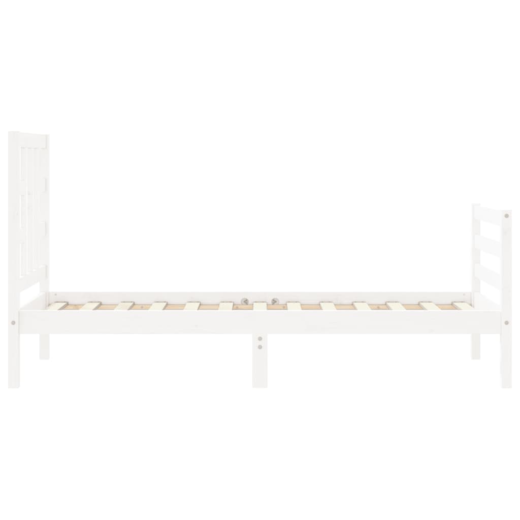 Bed Frame without Mattress White Small Single Solid Wood Pine