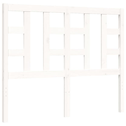 Bed Frame without Mattress White Small Double Solid Wood Pine