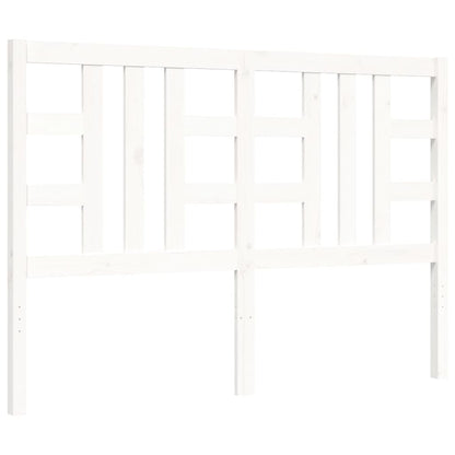 Bed Frame without Mattress White King Size Solid Wood