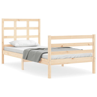 Bed Frame without Mattress Single Solid Wood