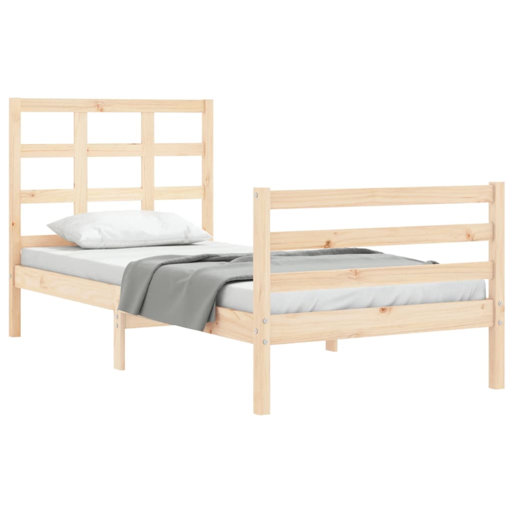 Bed Frame without Mattress Single Solid Wood