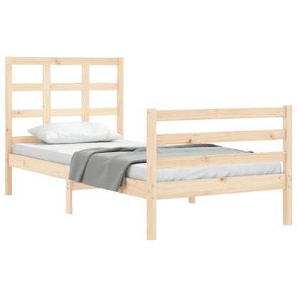 Bed Frame without Mattress Single Solid Wood